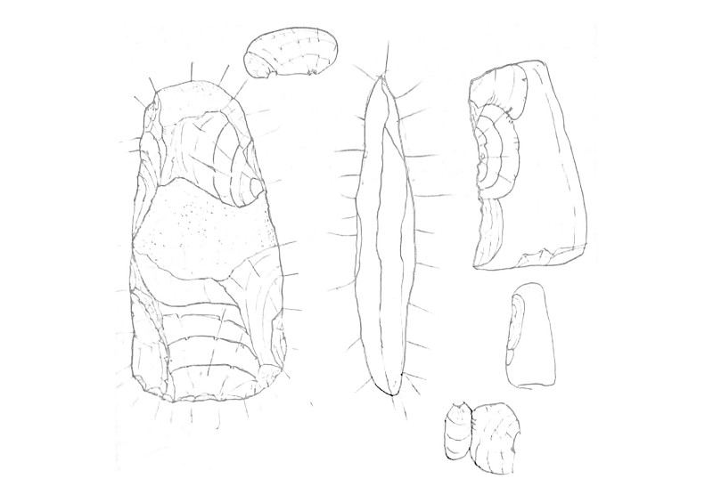 石器剝片疤各種特徵的表現手法