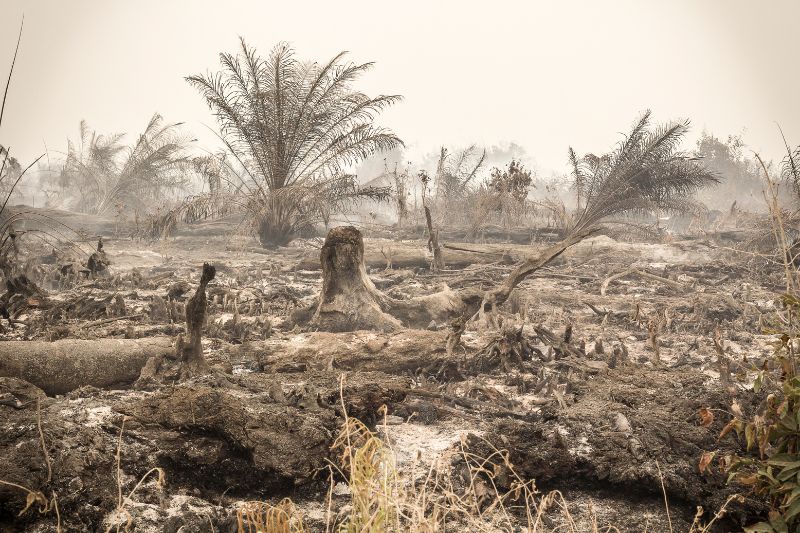 中加里曼丹一處由泥炭地改造而成的棕櫚園遭遇火災(Victor Barro, FCC)