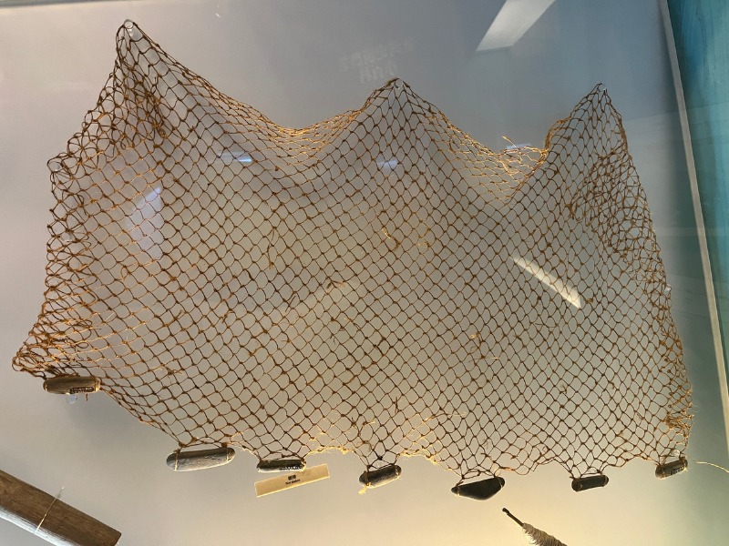 網墜的復原使用模型，在科博館「農業生態」展區展示中。