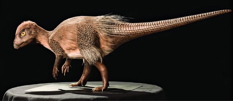 庫林達奔龍的想像復原模型。化石出土自西伯利亞西南部庫林達(Kulinda)附近的烏谷雷思嘎亞層(Ukureyskaya Formation)，距今約1.68-1.66億年前。身長約1.5公尺。除尾部與肢體外，全身覆蓋著I級羽，肢體與臀部基部則有形狀與長度不一的II級羽。尾部、小腿端部、手、踝與腳則覆蓋不同大小與形態的鱗片。(Cincotta A et al, 2019/ PeerJ CC)