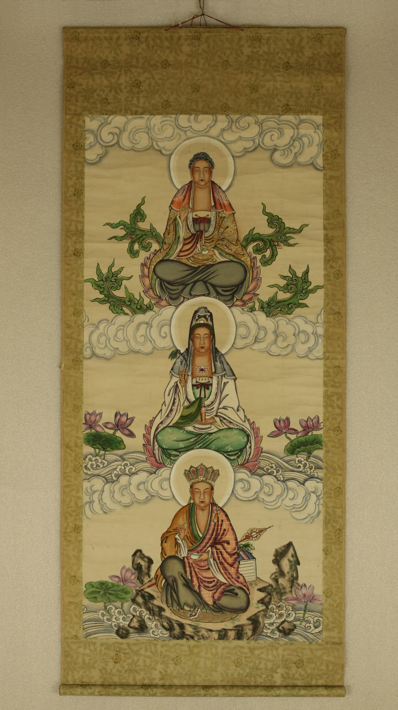 日治時期的台灣畫師繪製的觀音神像。( 圖 / 廖紫均 )