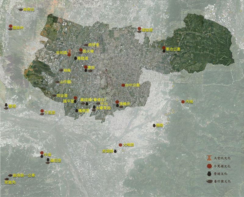 圖1. 中部地區遺址