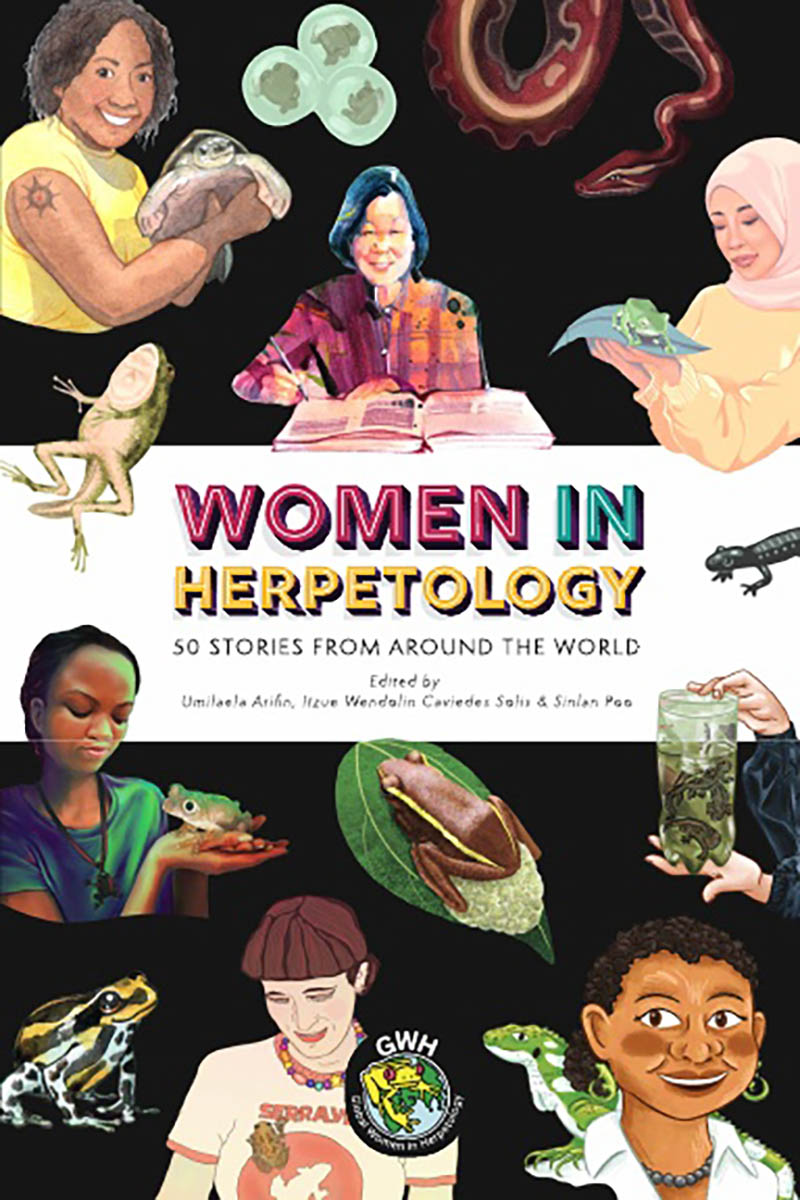 Women in Herpetology 《女性爬蟲學家：來自世界各地的 50 個故事》書籍的封面。（圖／許嫆雅）