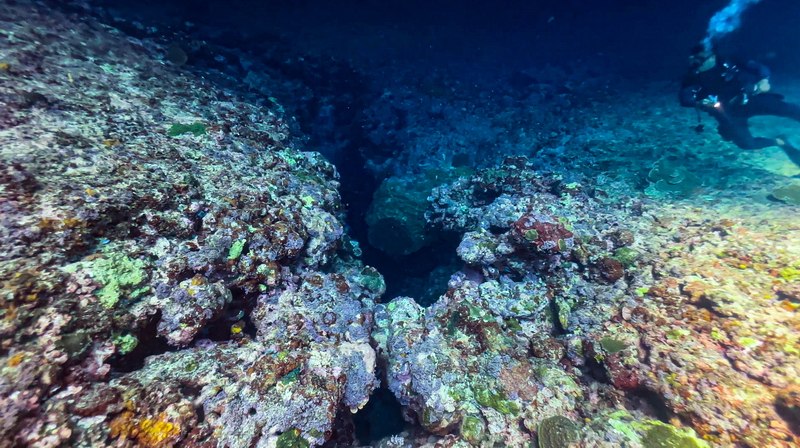 海底隧道入口，一次僅容一人通過。（圖／黃興倬）
