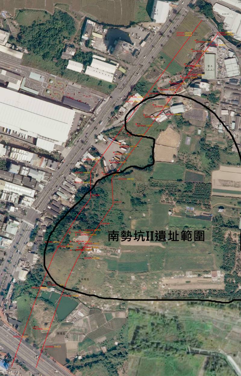 圖／南勢坑 II 遺址發掘坑位圖