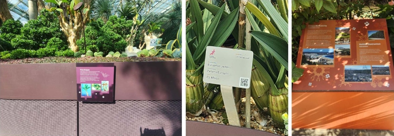 園區各項標示牌,包括植物學名牌、分區植物特性解說牌、生態教育解說牌,皆有專業設計。(圖/陳盈君)