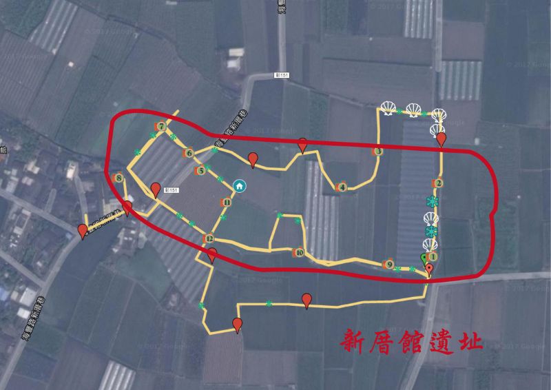 紀錄巡查路徑、拍照地點圖