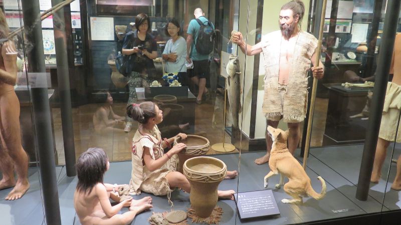 繩文時代始於約 16500 年前，生產方式以採集狩獵為主。（圖／攝於東京國立科學博物館日本人展廳）