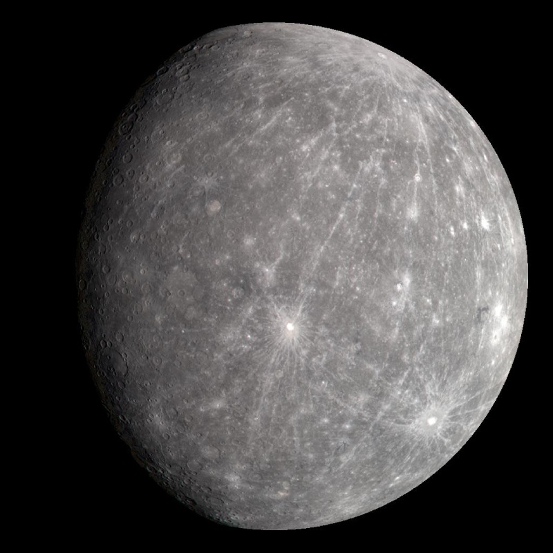 信使號探測器所拍攝的水星模樣(圖/取材自維基百科,公有領域)